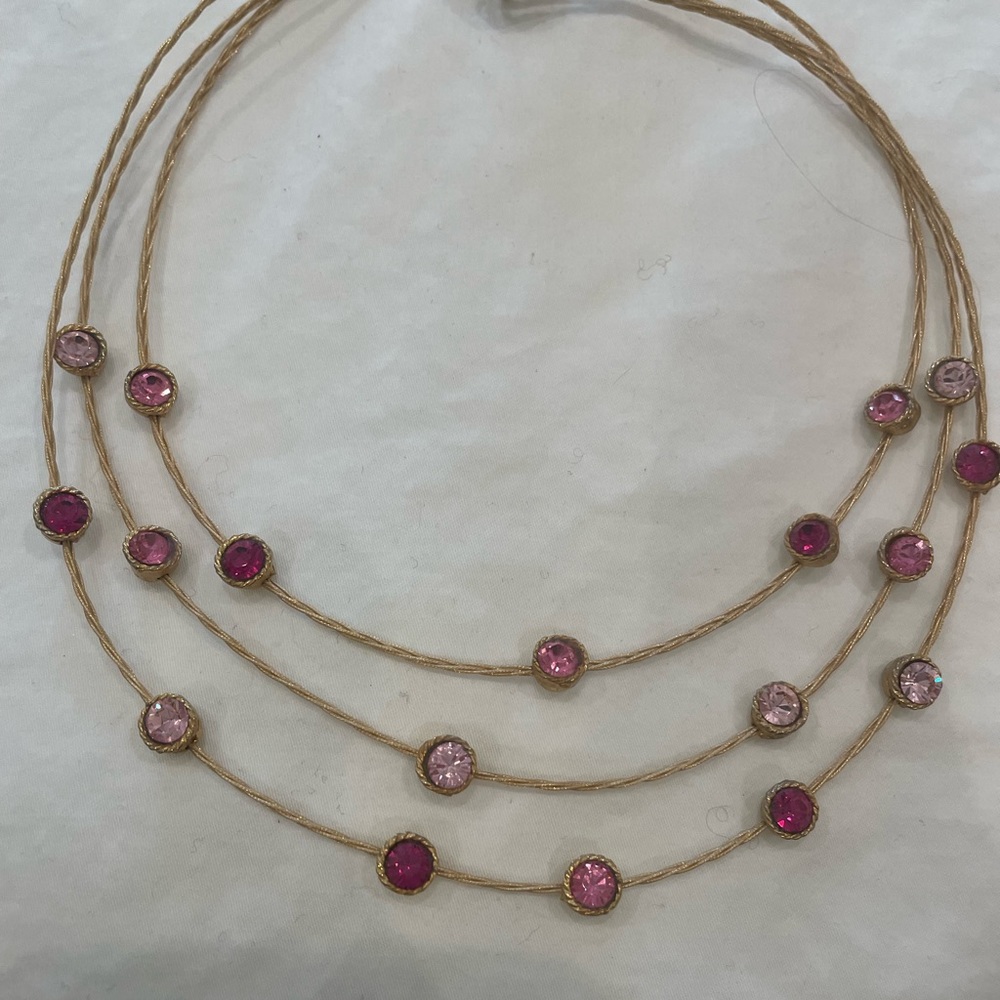 Pink and gold necklace from Seasonal Whispers Tribeca NYC